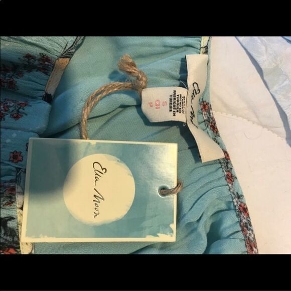 Ella Moon Off The Shoulder Floral Dress Smocked Long Sleeve MIDI Dress S NWT - Picture 7 of 8